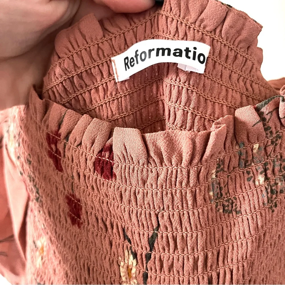 Reformation Blush Pink Floral Meadow Dress - Picture 4 of 5